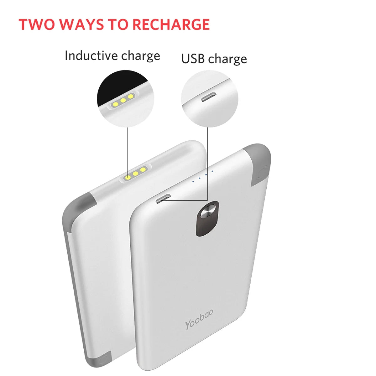 Wireless Charging Station with 5PCS Power Bank, 10000Mah Portable Charger with Built in Cable Compatible with Iphone/Samsung/Android for Home, Office, Bar, Restaurant (White)