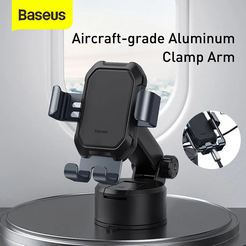 Baseus Adjustable Gravity Car Phone Holder with Suction Cup -  GPS Mount for iPhone 13, 12 Pro, and Xiaomi POCO
