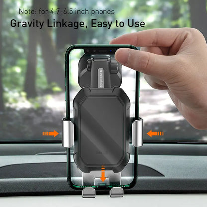 Baseus Adjustable Gravity Car Phone Holder with Suction Cup -  GPS Mount for iPhone 13, 12 Pro, and Xiaomi POCO
