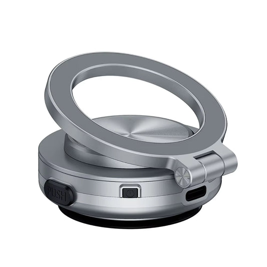 360° Rotatable Magnetic Car Phone Holder with Intelligent Vacuum Adsorption for Windshield Stability