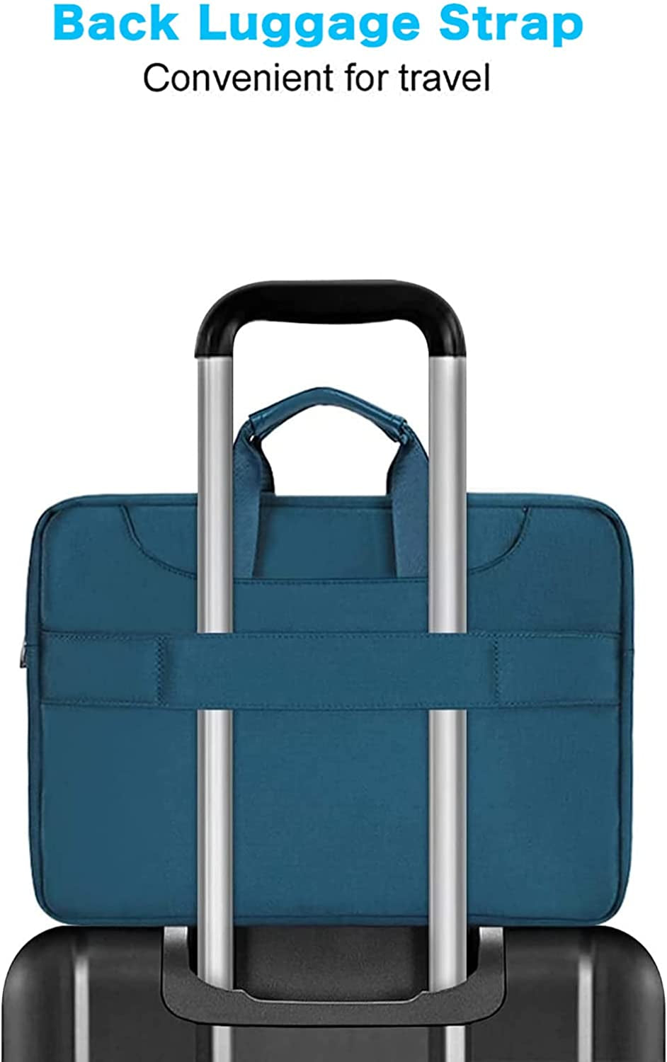 360 Protective Laptop Shoulder Bag Compatible with Macbook Air 15 M4 A3241 M3 A3114 M2 A2941/Pro 16 Inch M4 M3 M2 M1, 15-15.6 Inch Notebook,Matching Color Sleeve with Belt, Teal Green