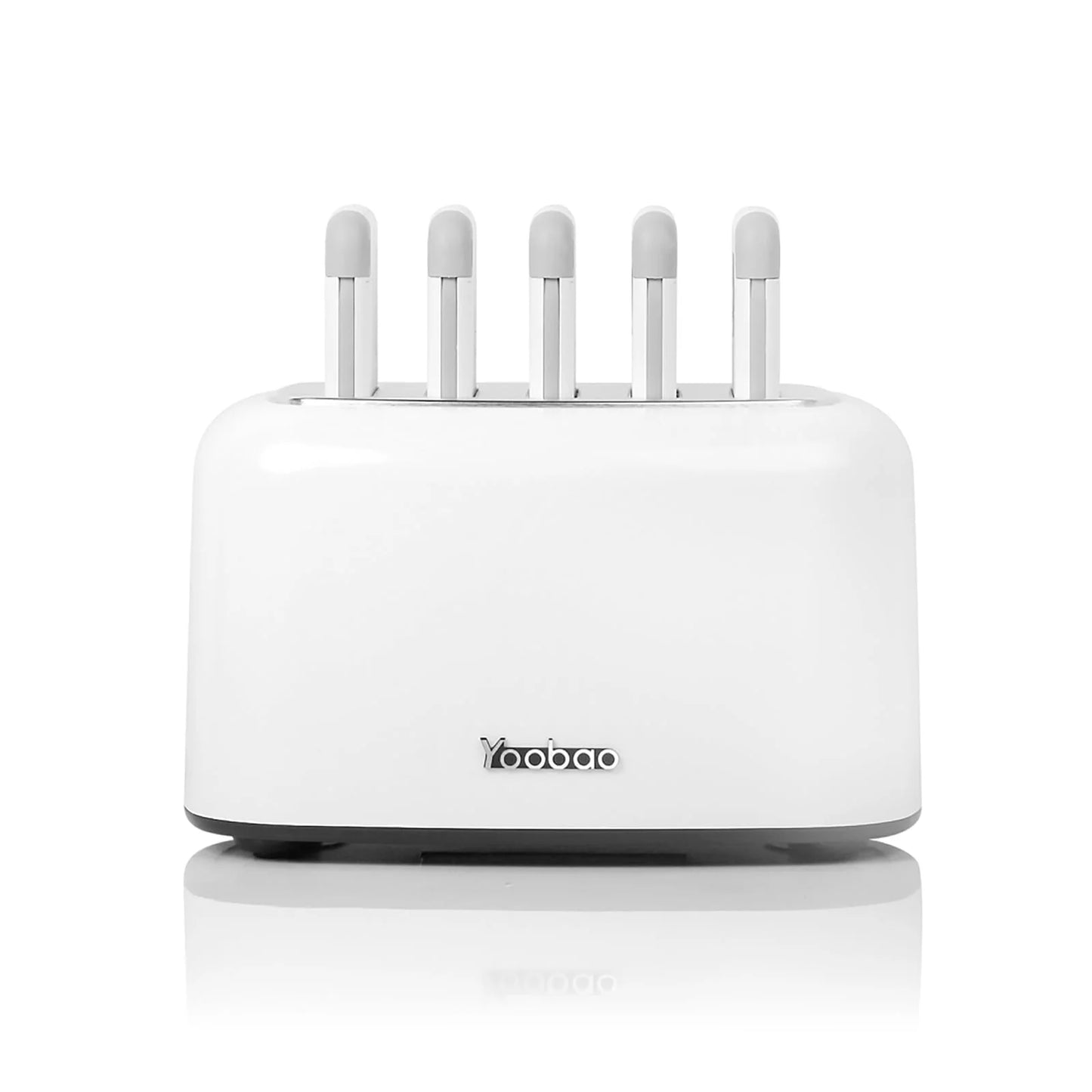 Wireless Charging Station with 5PCS Power Bank, 10000Mah Portable Charger with Built in Cable Compatible with Iphone/Samsung/Android for Home, Office, Bar, Restaurant (White)