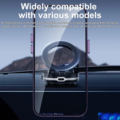 360° Rotatable Magnetic Car Phone Holder with Intelligent Vacuum Adsorption for Windshield Stability