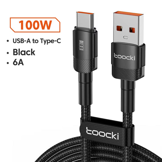 100W USB Type C Cable for Xiaomi POCO Samsung Huawei OPPO 6A Fast Charging Charger USB C Data Cord Typec Cable F