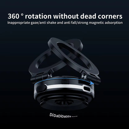 360° Rotatable Magnetic Car Phone Holder with Intelligent Vacuum Adsorption for Windshield Stability